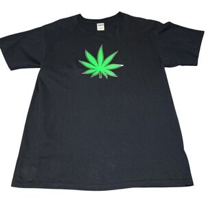 Vintage 1990s Weed Marijuana Smoke 420 Cannabis Light Up Leaf T-Shirt Size Large